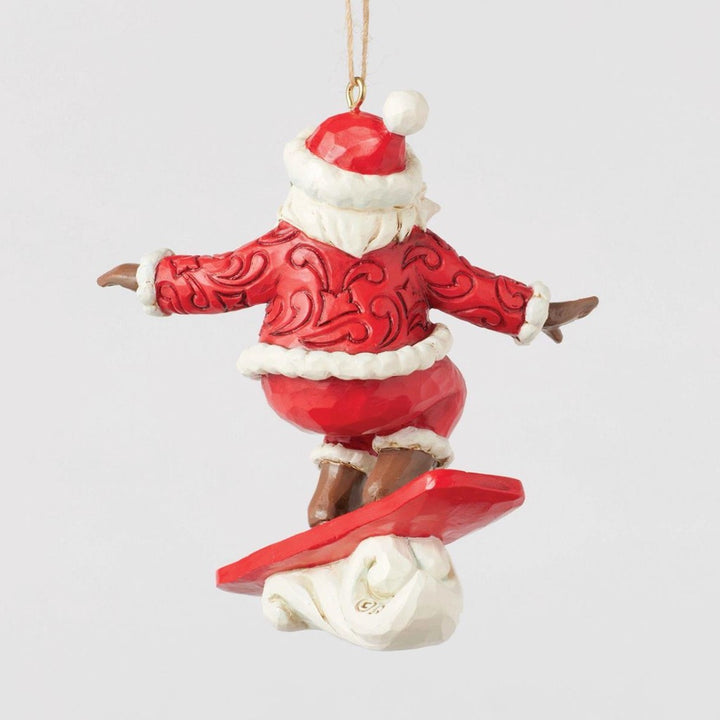 Jim Shore Snowboarding Santa Ornament