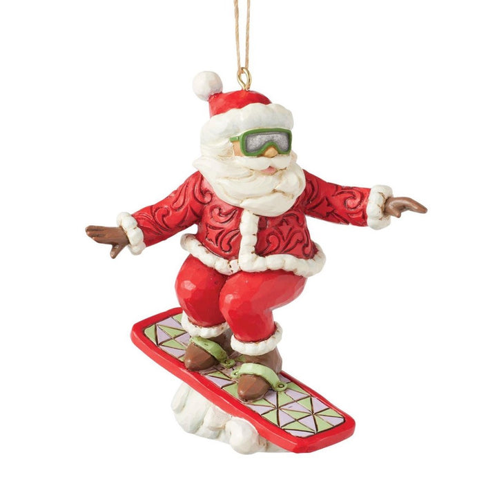 Jim Shore Snowboarding Santa Ornament