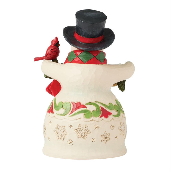 Jim Shore Snowman Garland & Cardinal Figurine