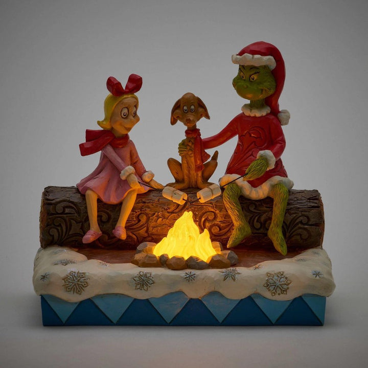 Jim Shore Grinch Max & Cindy Roasting Marshmallows Figurine