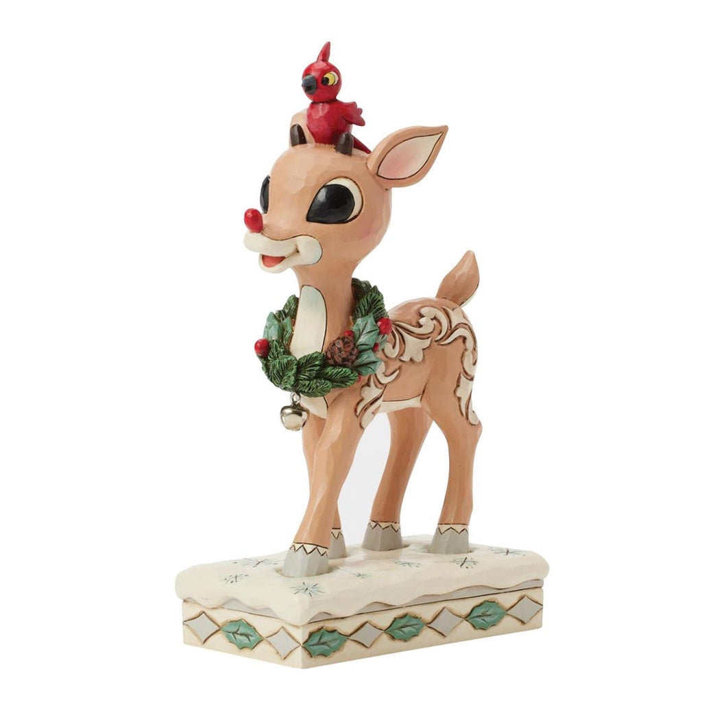 Jim Shore Woodland Rudolph With Red Bird Figurine - Thumbnail 5