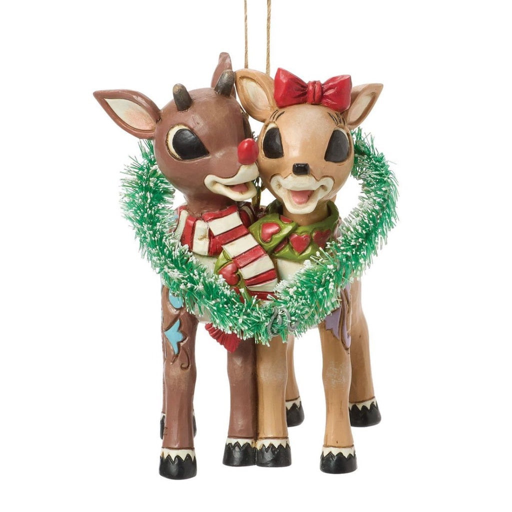 Jim Shore Rudolph & Clarice Heart Ornament - Thumbnail 2