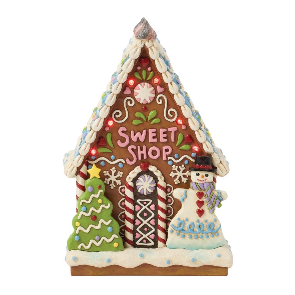 Jim Shore Gingerbread LED Sweet Shop Figurine