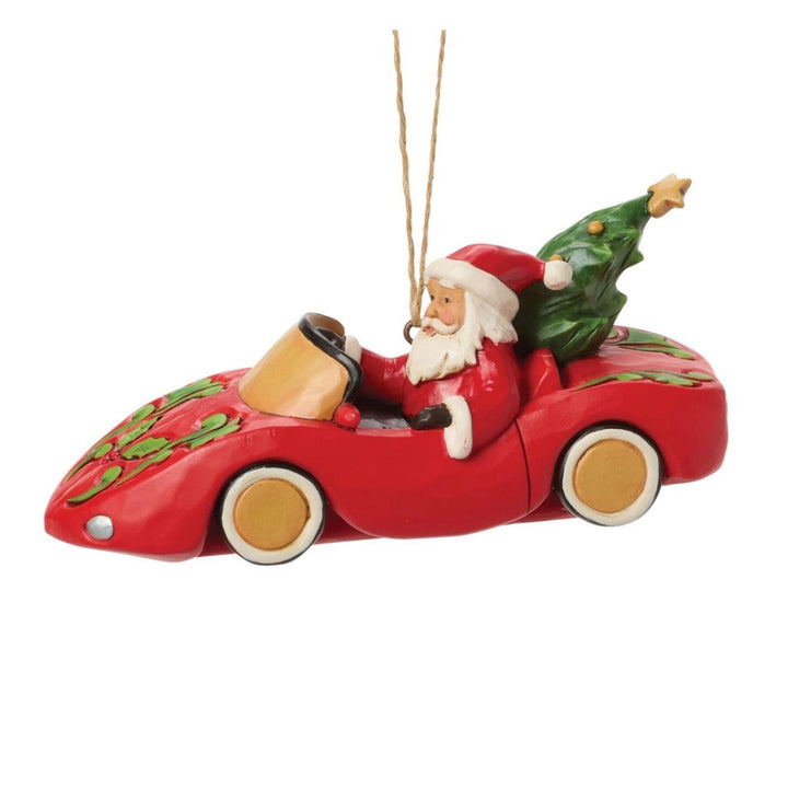 Jim Shore Santa In Sports Car Ornament