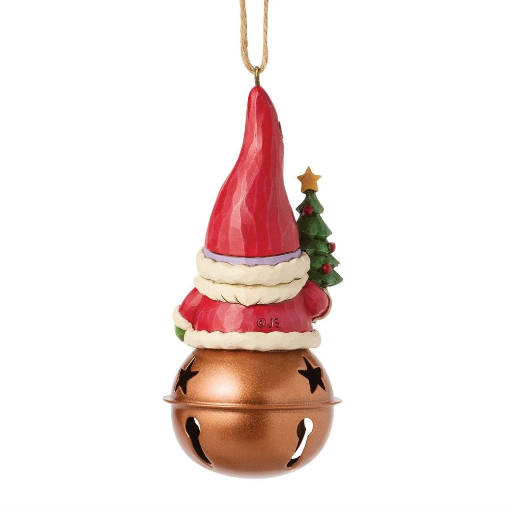 Jim Shore Christmas Gnome On Bell Ornament