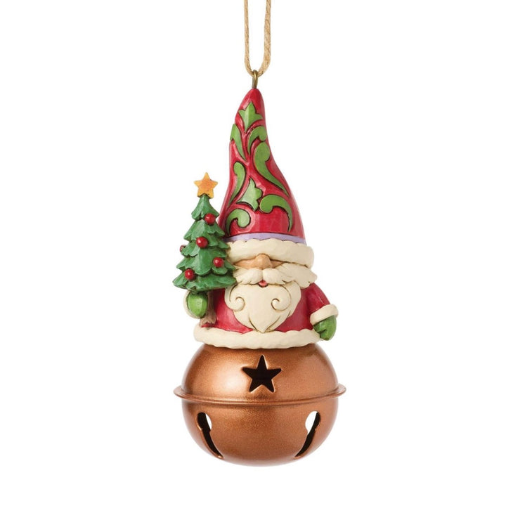 Jim Shore Christmas Gnome On Bell Ornament