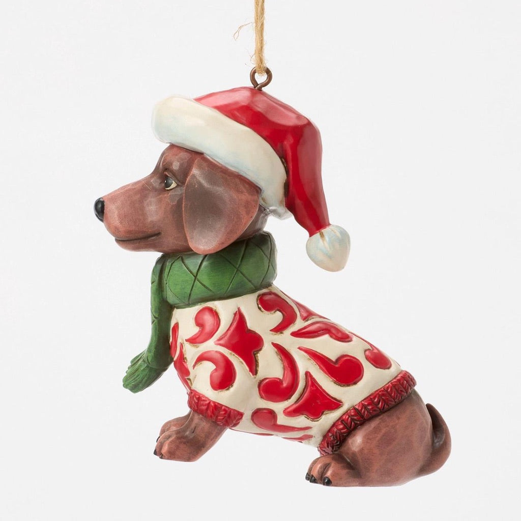 Jim Shore Christmas Dog Dachshund Ornament - Thumbnail 2