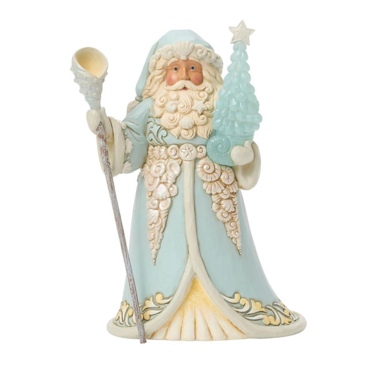 Jim Shore Coastal Santa With Sea Glass Tree Figurine