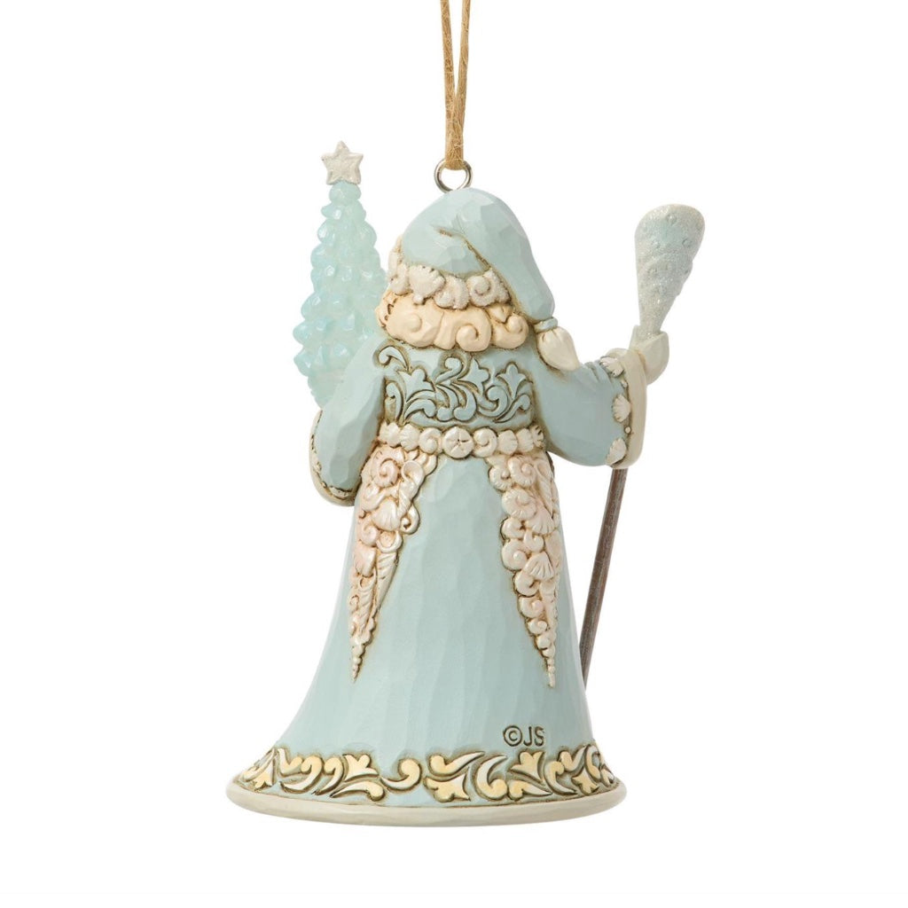 Jim Shore Coastal Santa With Sea Glass Tree Christmas Ornament