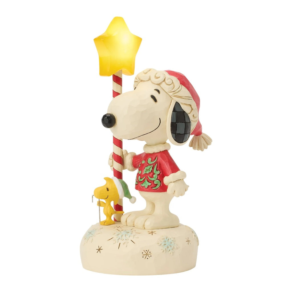 Jim Shore Peanuts Snoopy With Light Up Star Staff Figurine