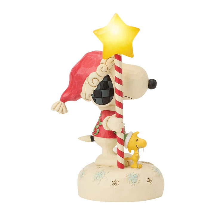 Jim Shore Peanuts Snoopy With Light Up Star Staff Figurine