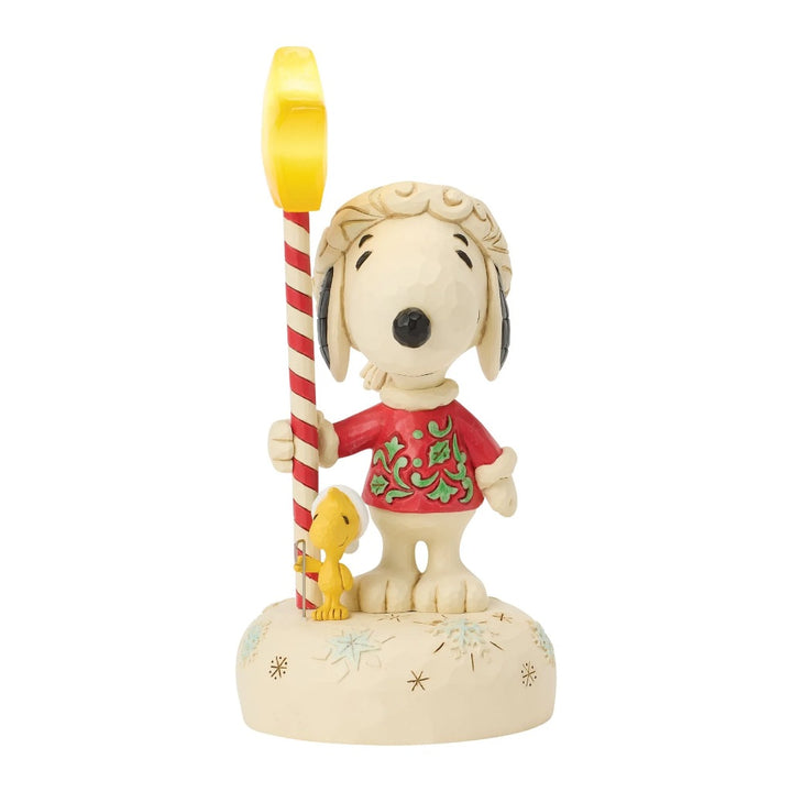 Jim Shore Peanuts Snoopy With Light Up Star Staff Figurine
