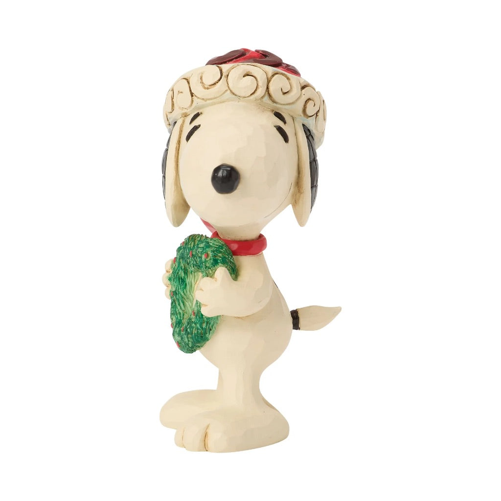 Jim Shore Peanuts Snoopy With Heart Wreath Mini Figurine