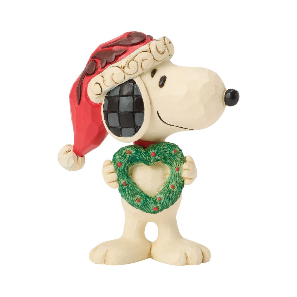 Jim Shore Peanuts Snoopy With Heart Wreath Mini Figurine
