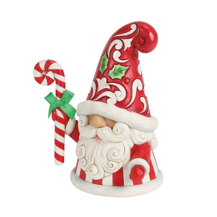 Jim Shore Gnome Holding Large Candy Cane Figurine
