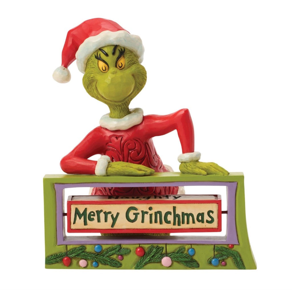 Jim Shore Grinch With Rotating Messages Figurine