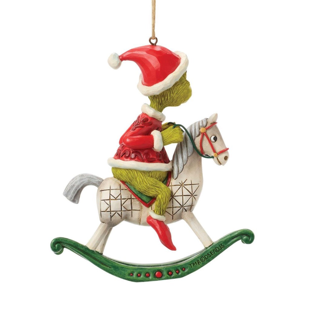 Jim Shore Grinch On Rocking Horse Ornament