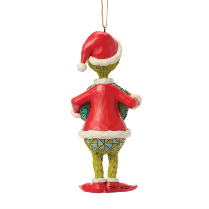 Jim Shore Grinch with 2026 Dated Wreath Ornament