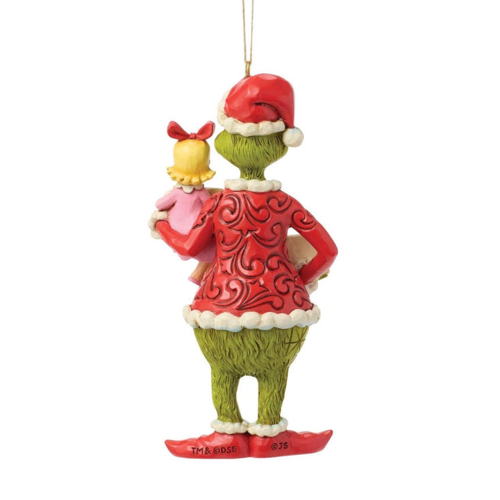 Jim Shore Grinch & Cindy Lou With Sign Ornament
