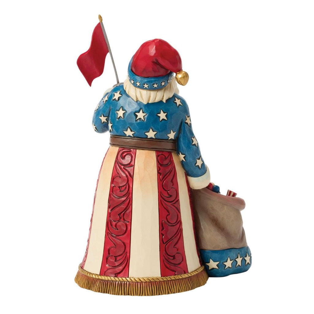 Jim Shore Patriotic Santa With Flag Figurine