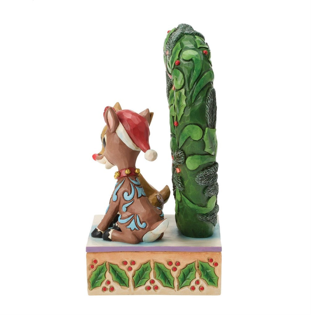 Jim Shore Rudolph & Clarice Heart Wreath Figurine