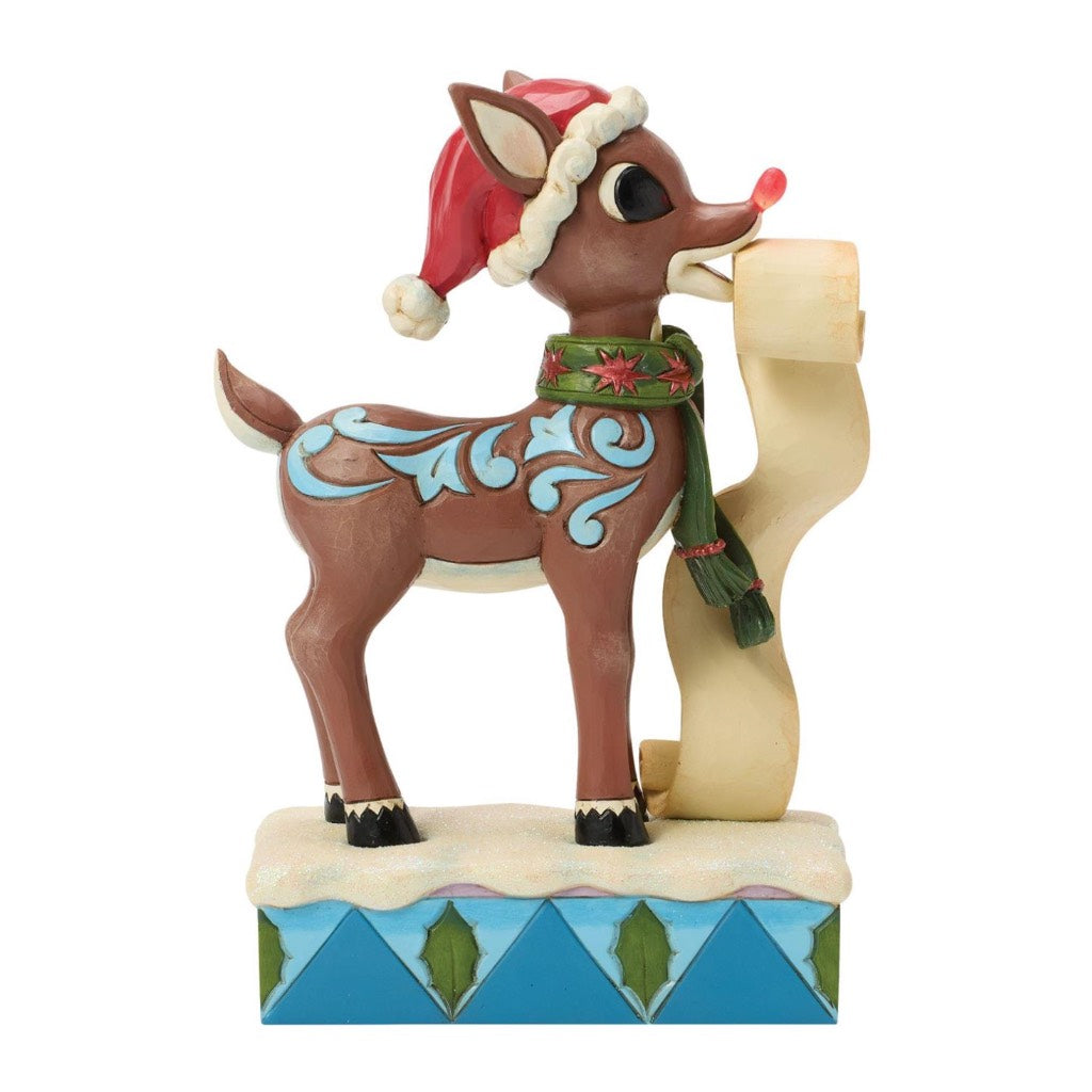 Jim Shore Rudolph With List In Mouth Figurine