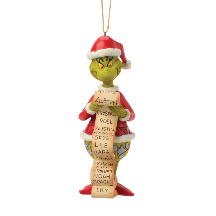 Jim Shore Grinch With List Ornament