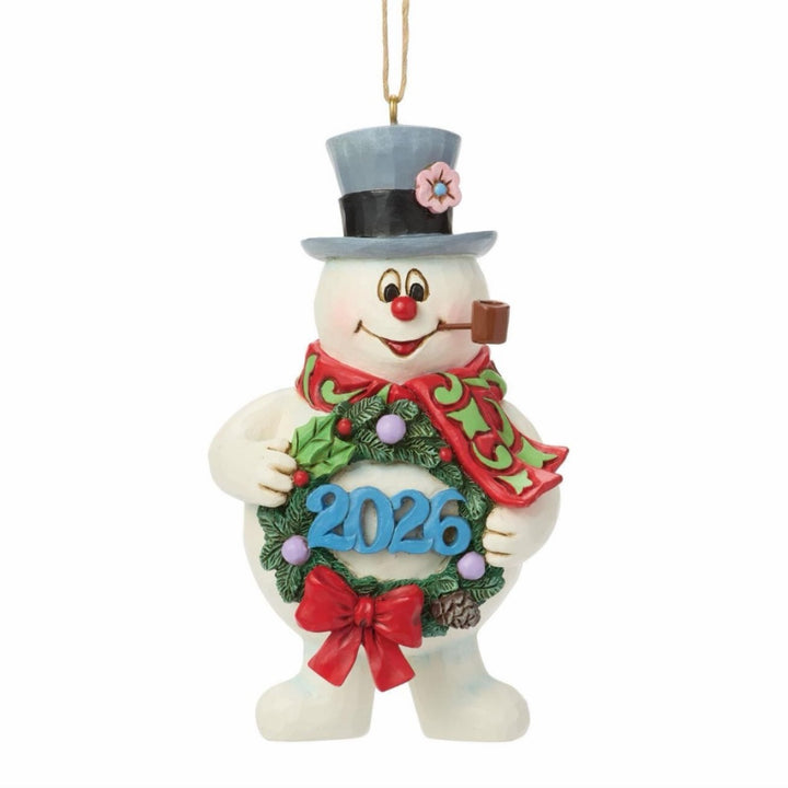 Jim Shore Frosty 2026 Dated Wreath Ornament