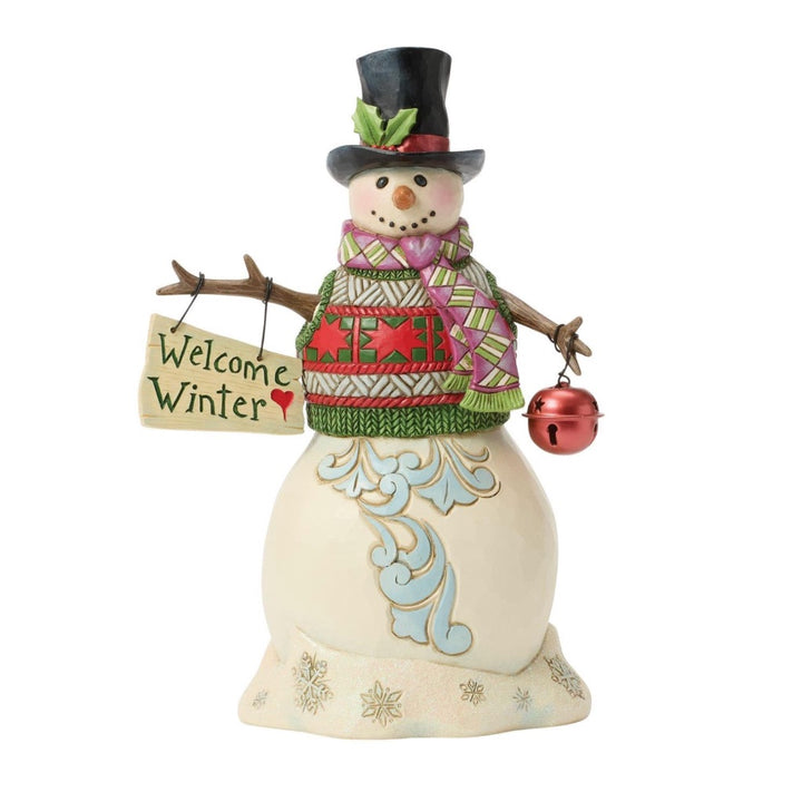 Jim Shore Snowman & Hanging Sign Figurine