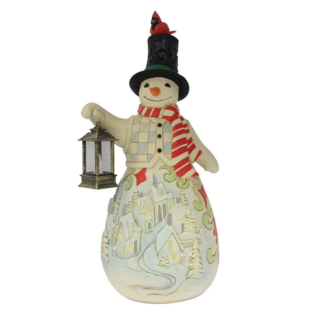 Jim Shore Snowman with LED Candle Statue