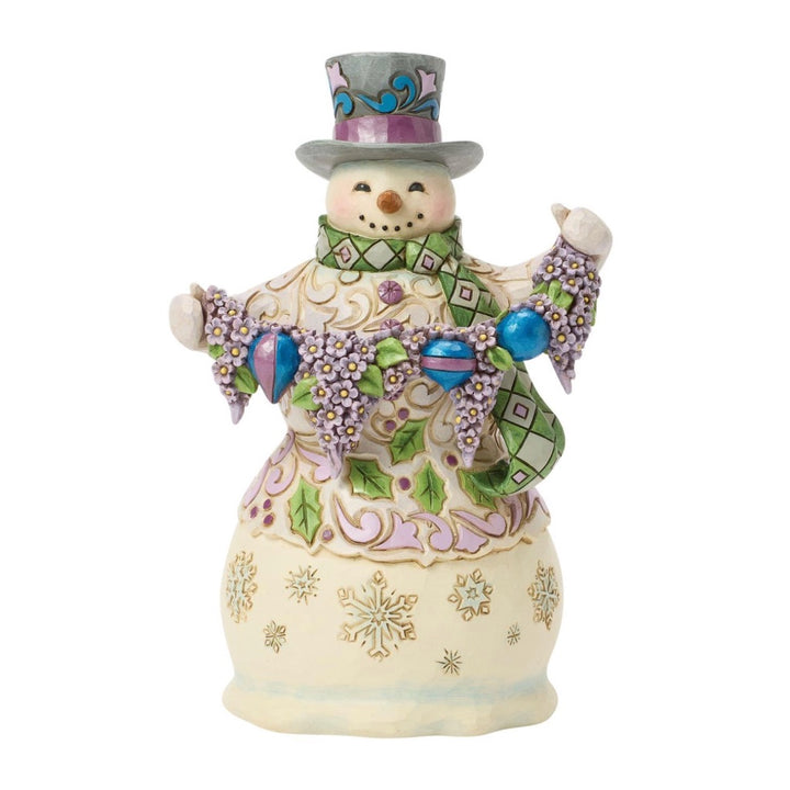 Jim Shore Purple Snowman Figurine