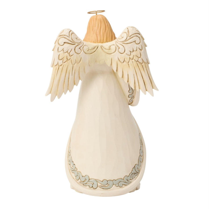 Jim Shore White Woodland Angel With Dove Figurine