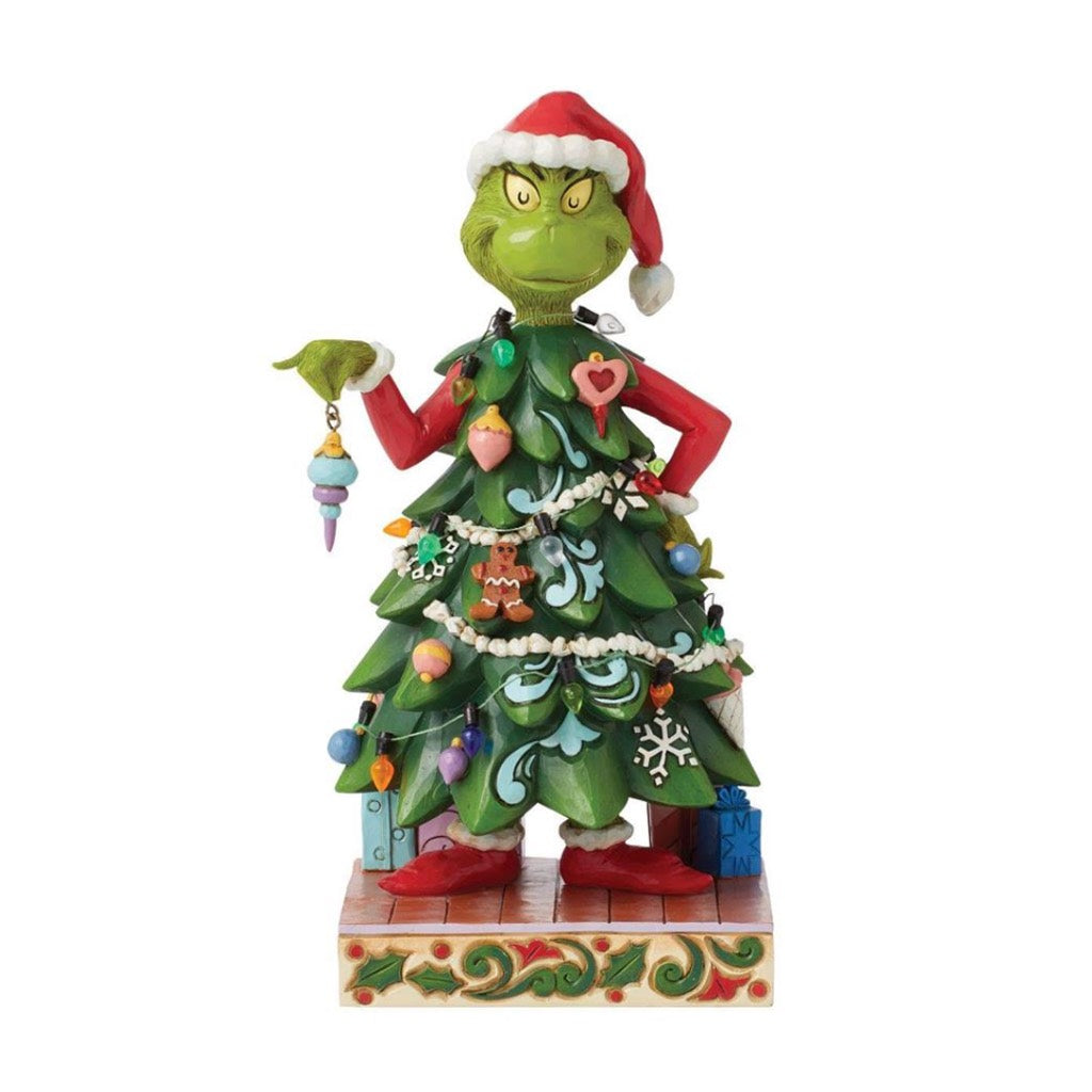 Grinch Collection Jim Shore Grinch Dressed As a Tree Figurine – Annual Ornaments