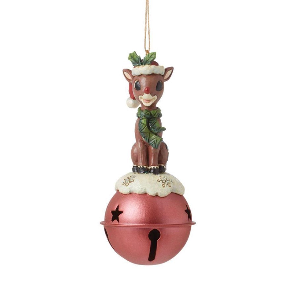 Rudolph Standing on Bell Ornament - Thumbnail 2
