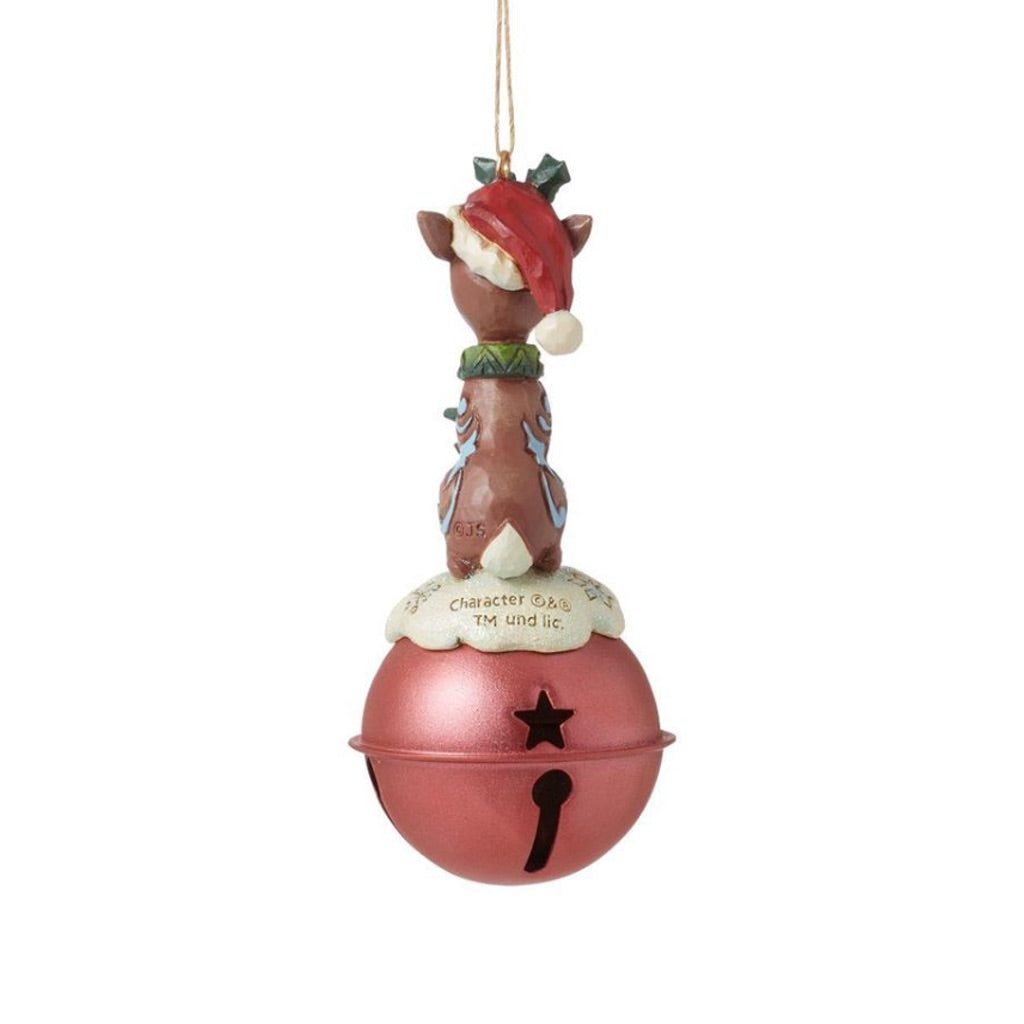 Rudolph Standing on Bell Ornament - Thumbnail 3