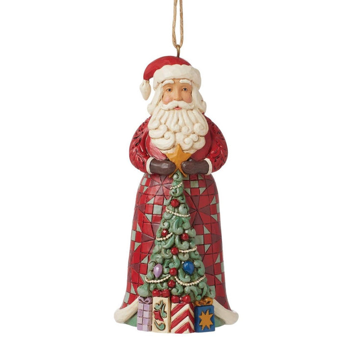 Jim Shore Santa With Tree in Skirt Ornament