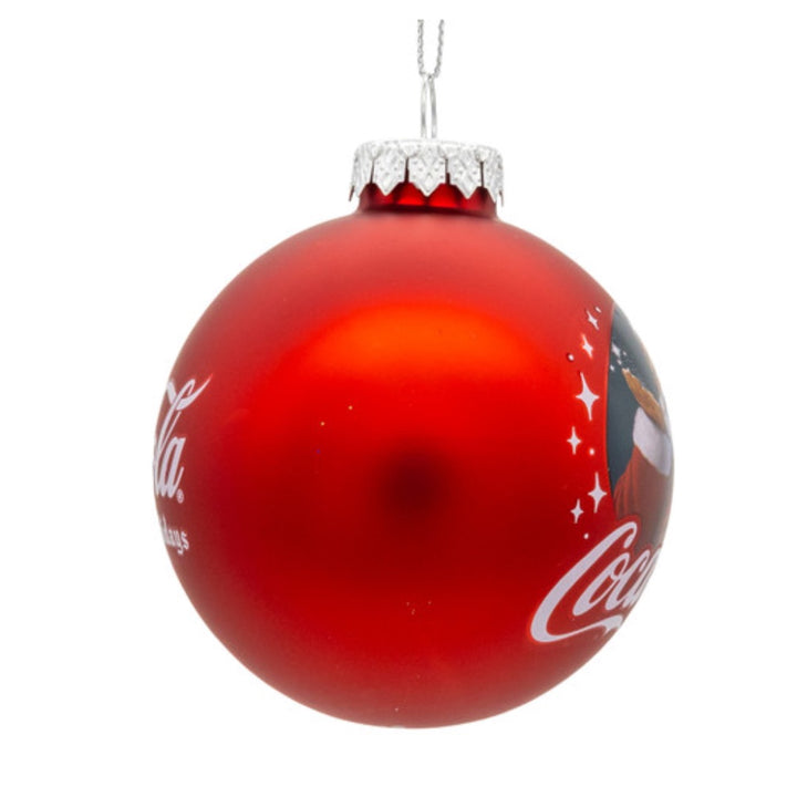 Kurt Adler Coca Cola Santa Glass Ball Christmas Ornament