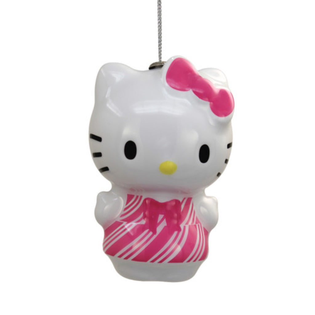 Kurt Adler Hello Kitty in Pink & White Striped Dress Christmas Ornament