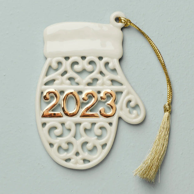 Lenox 2023 A Year To Remember Mitten Ornament
