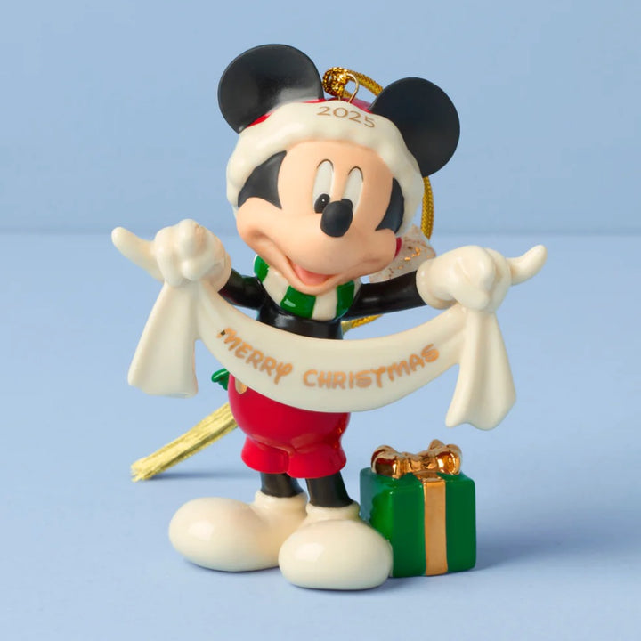 Lenox 2025 Disney Mickey Mouse Merry Christmas Ornament