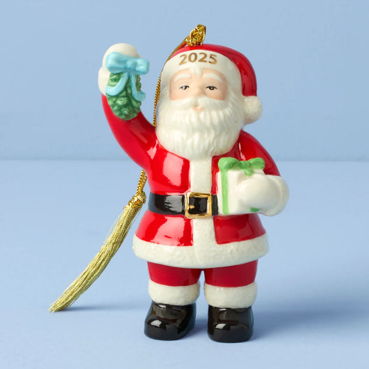 Lenox 2025 Santa With Mistletoe Ornament