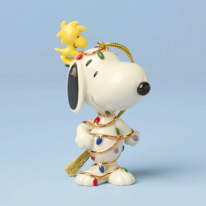 Lenox Snoopy Tangled in Lights Christmas Ornament