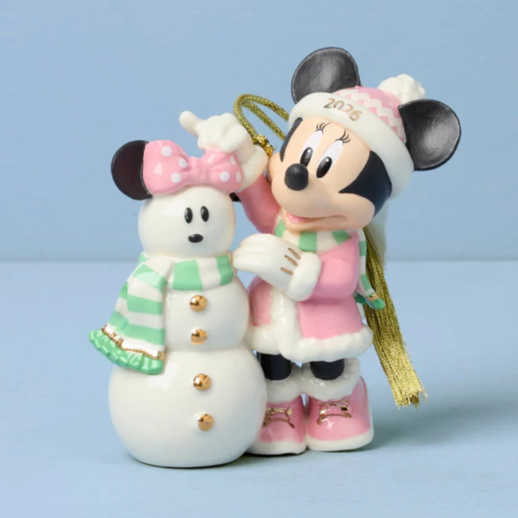 Lenox 2026 Disney Minnie Mouse's Matching Snowman Ornament
