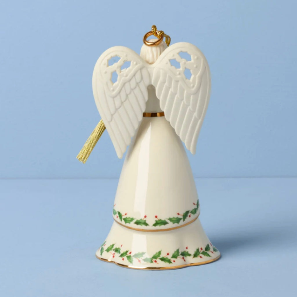 Lenox Holiday Angel Bell With Mandolin Ornament