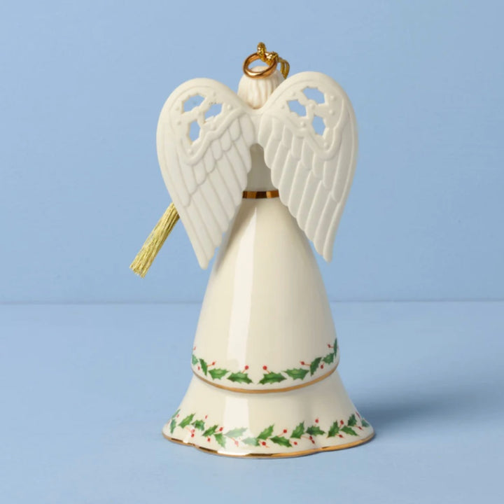 Lenox Holiday Angel Bell With Mandolin Ornament