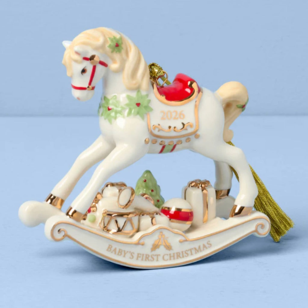 Lenox 2026 Baby's First Christmas Vintage Rocking Horse Ornament
