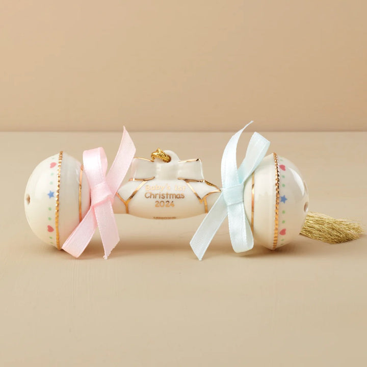 Lenox 2025 Baby's 1st Christmas Rattle Ornament Annual Ornaments