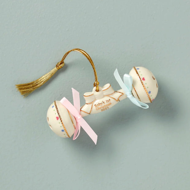 Lenox 2023 Baby's 1st Christmas Rattle Ornament