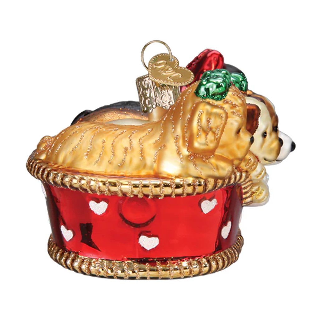 Puppies In A Basket Ornament - Thumbnail 3