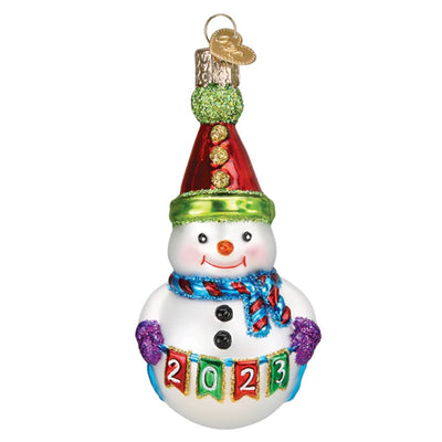 Old World Christmas 2023 Party Snowman Dated Ornament